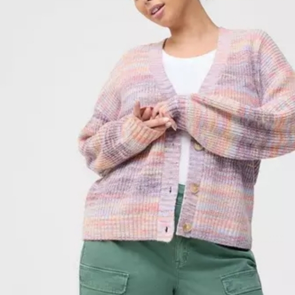 Torrid Drop Shoulder Cardigan Spacedye Plus Size 3 - Picture 9 of 10